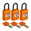 Cadenas SafeKey – Compact, Orange, KA - Clé identique, Plastique, 25.40 mm, 3 Pièce / Boîte